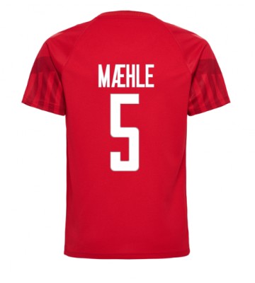 Dania Joakim Maehle #5 Koszulka Podstawowych MŚ 2022 Krótki Rękaw